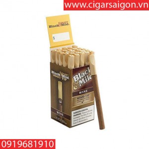 Cigar Black mild-USA wine box 25 sticks wood tip( xì gà sữa black mild wine hộp 25 điếu)