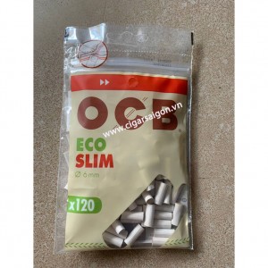 Đầu lọc thuốc lá cuốn tay OCB Eco Slim 120 Unbleached Filters