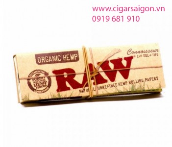 Giấy cuốn thuốc lá Raw Organic Hemp 1 1/4 Size + Tips