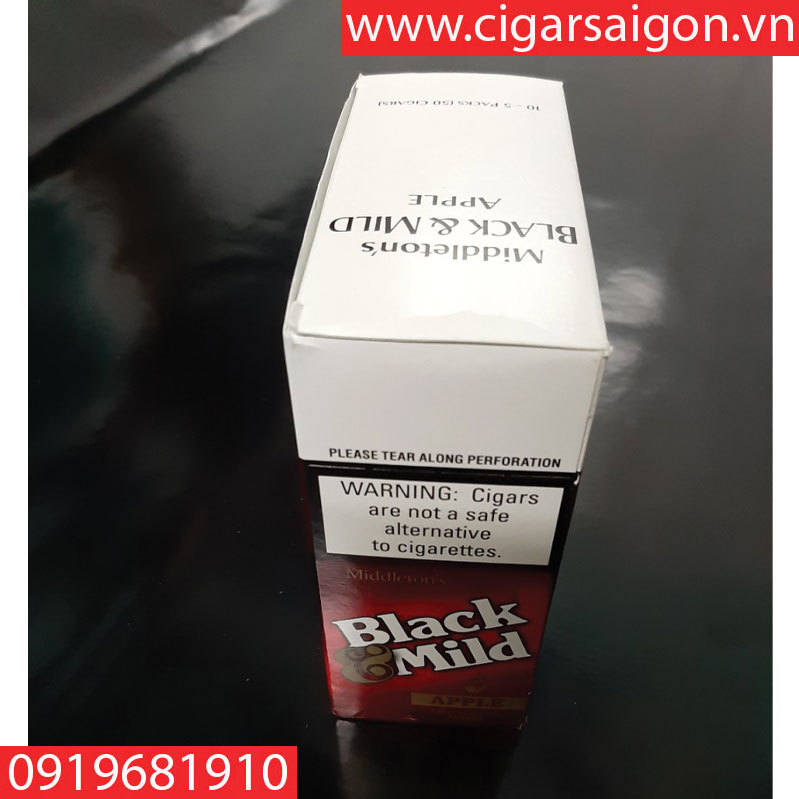 Cigar Black mild-USA apple box 5 sticks wood tip( xì gà sữa black mild apple hộp 5 điếu)