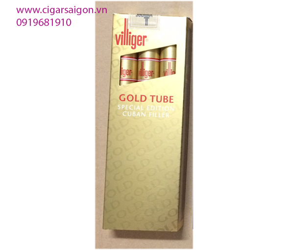 Xì Gà Villiger Gold Tube Special Edition Cuban Filler-Hộp 3 điếu